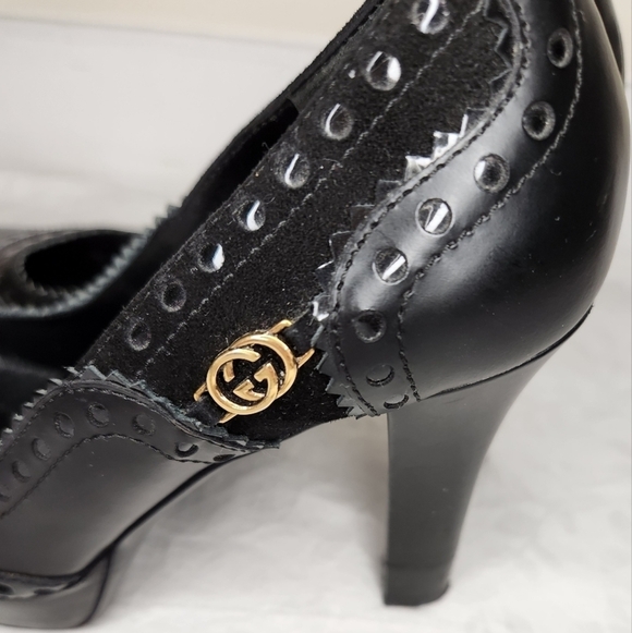 Gucci Black Brogue Pump Heels - Picture 9 of 13